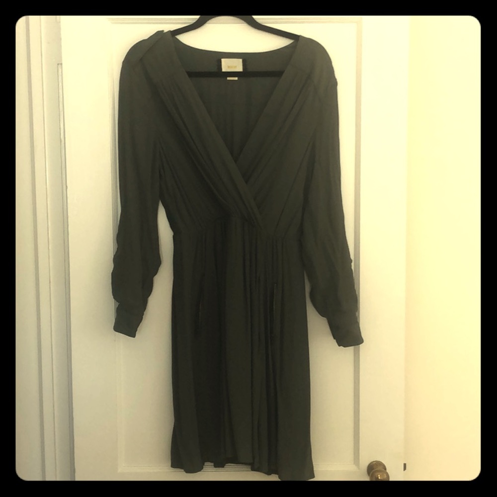 Olive green dress from Anthropologie